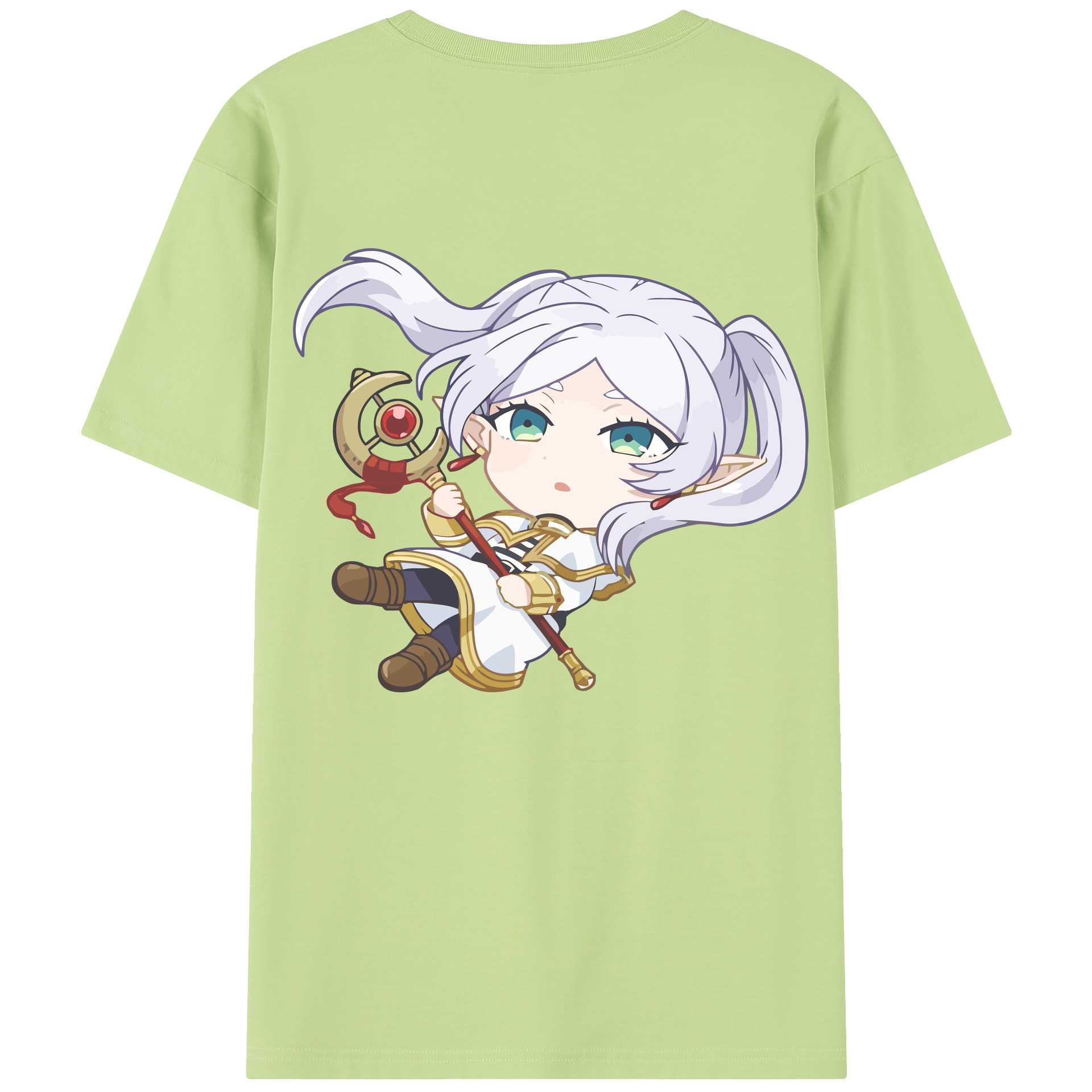 （画像用） 葬送のフリーレン Frieren 綿100％半袖Tシャツ（背面プリント）